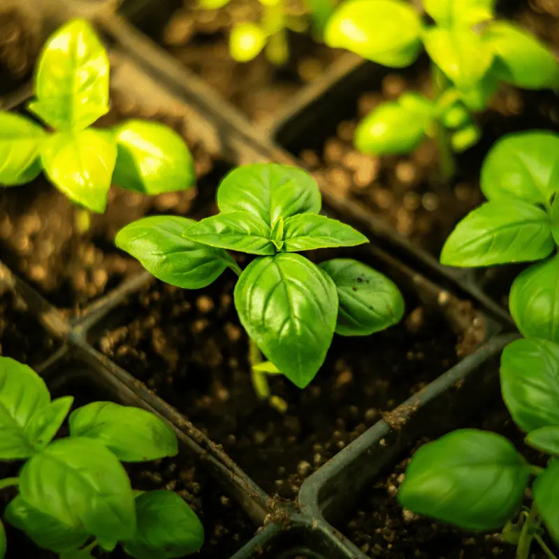 Getrocknetes Basilikum aus Tabarka auf Holzlöffel